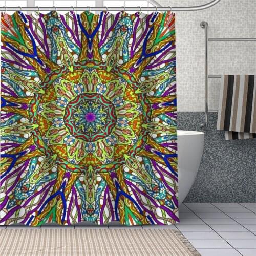 Mandala Pattern Shower Curtains Waterproof Fabric Bathroom Decoration Supply Washable Shower Curtain With Bath And Shower