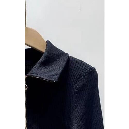 Women Sweater Prefall 2021 New Womens Double-breasted Button-down Crew-neck Knit Top