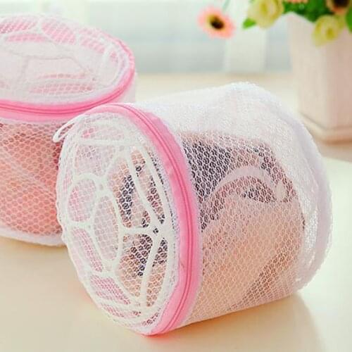 1Pcs Zipper Laundry Bag Home Use for Travel White With Bracket Lingerie Washing Mesh Clothing Underwear Organizer