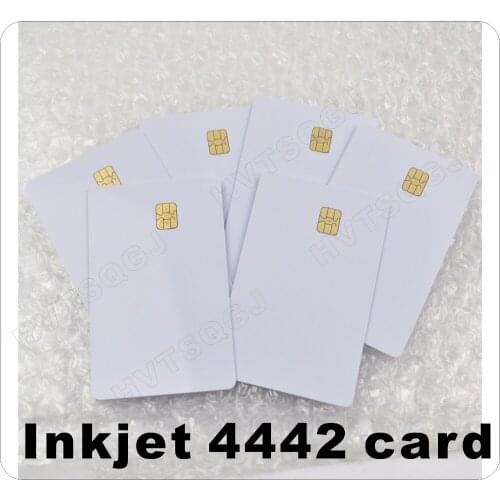 20 PCS white inkjet printable PVC IC with SLE 4442 card ISO 7816 blank Smart contact IC card For Epson/Canon Inkjet Printer