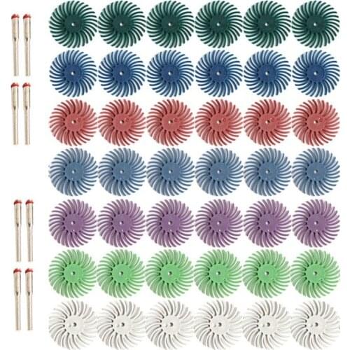 50Pcs 1 Inch Radial Bristle Disc Kit Abrasive Brush 3mm Shank Detail Polishing Wheel for Rotary Tool Accessories