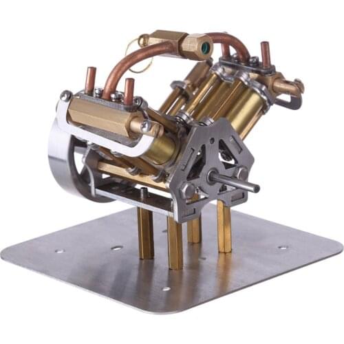 90 X 85 X 70mm Mini V4-Steam Engine Miniature Steam Engine Model Without Boiler For Steam Ship Car Models/ Small Generators