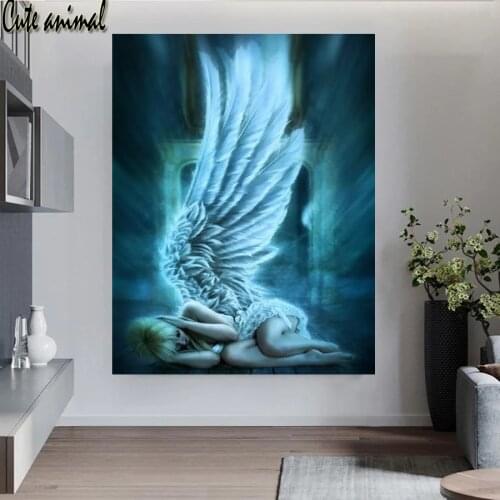 5D DIY Diamond Painting Angel Wings Diamond Embroidery Cross Stitch needlework Girl Home Decoration Full drill Diamond mosaic