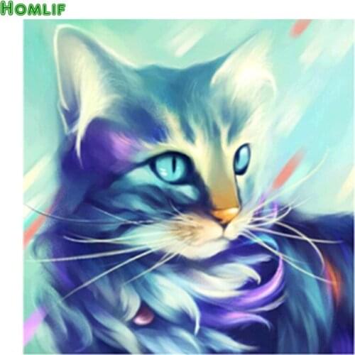 Diy 5D Round Diamond&square Embroidery Cartoon Animal Cat Diamond Painting Cross Stitch Kits Diamond Mosaic Home Decor Gift