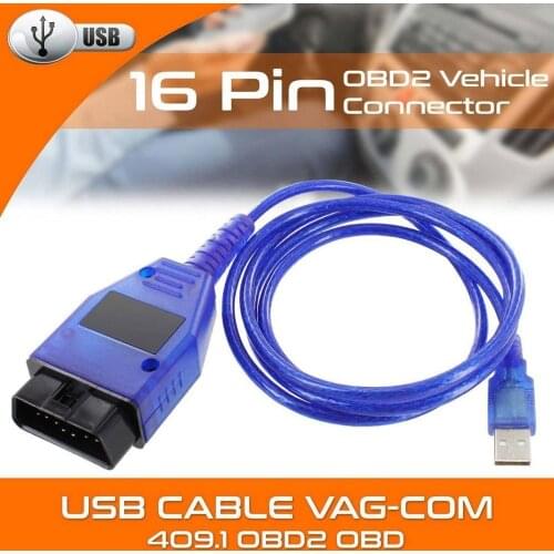 Car USB Vag-Com Interface Cable KKL VAG-COM 409.1 OBD2 II OBD Diagnostic Scanner Auto Cable Aux Operating Software Compatibility