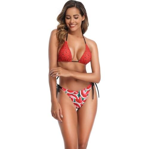 Bandage Thong Bikinis Leopard Print 2 Piece Set Swimwear Women New Push Up Swimming Suit for Biquini