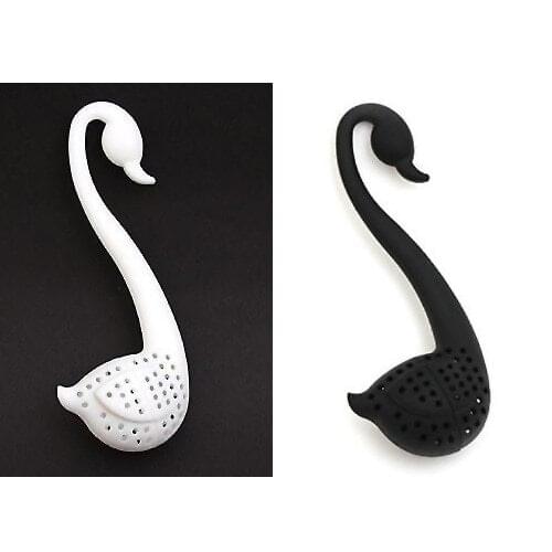 Free shipping New Lovely Colander Tea Herb Spice Strainer Infuser Teaspoon Filter Swan Spoon