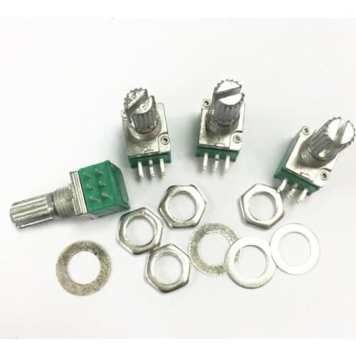 Free shiiping 100pcs Single joint potentiometer B5K 6pin sealed volume potentiometer adjustable potentiometer RV09 B5K