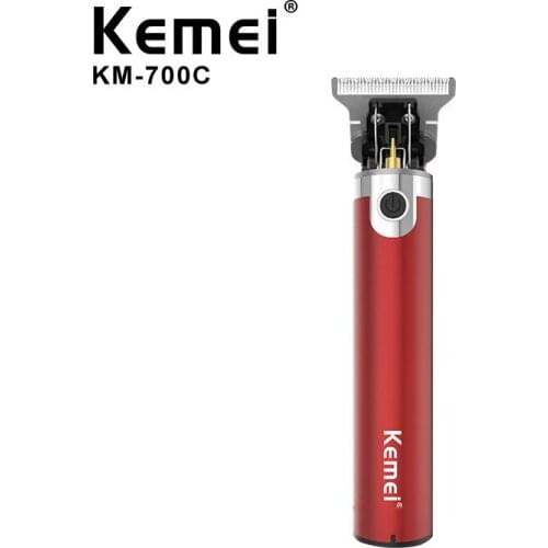 KEMEI Cordless Rechargeable Hair Clipper Push White Ceramic Electric Hair Trimmer Shaver Cutting Beard Home Professional Barber
