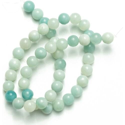 Wholesale Natural Amazonite Stone Beads 4 6 8 10 12mm Loose Round Beads for Jewelry Making Accessories Bracelet Necklaces DIY