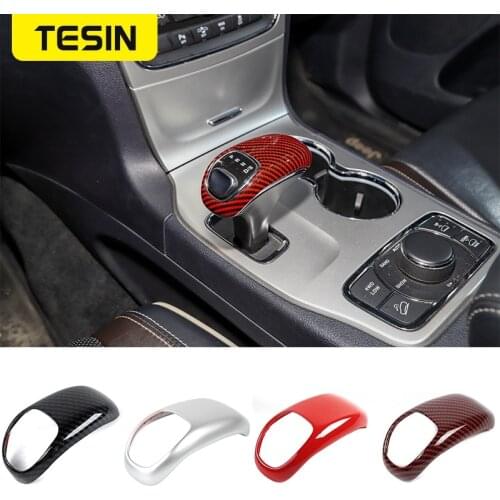 TESIN Car Gear Shift Knob Decoration Stickers Accessories for Jeep Grand Cherokee 2014 2015 for Chrysler 300C 2012 2013 2014