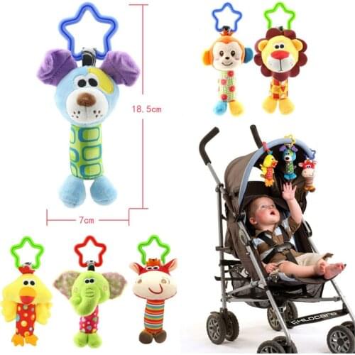 Baby Toys Rattle Tinkle Hand Bell Multifunctional Plush Stroller Mobile toy Gifts K0277