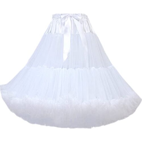 Womens Knee Length 50s Soft Puffy Tutu Skirts Ballet Costume Tulle Underskirts