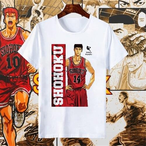 Slam Dunk Japanese Anime T Shirt Women Short Sleeve Mitsui Hisashi Print Tee Tops Boys Girls Hip Hop Cosplay Costumes Dropship