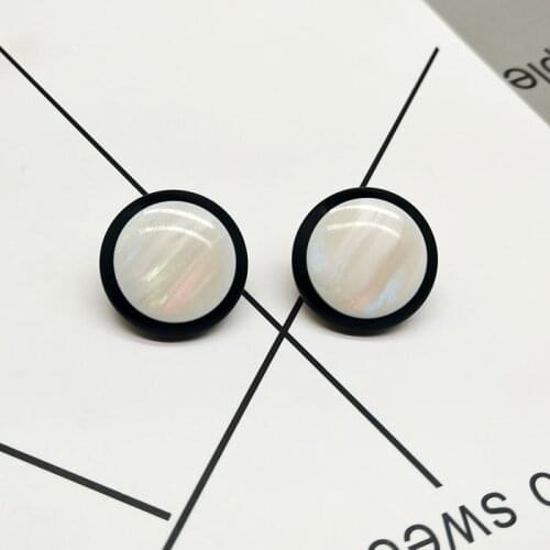 Han Guodong gate resin geometric stud earrings ear clip jewelry jewelry fashion elegant temperament female E30