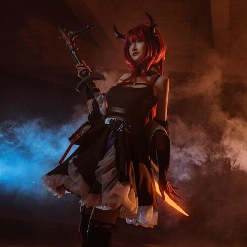 Game Arknights Surtr Rhodes Island Black Dress Uniform Cosplay Costume Halloween Party Outfit For Women Girls New 2020