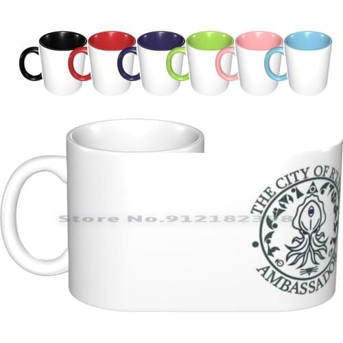 Cthulhu Ambassador Insignia Ceramic Mugs Coffee Cups Milk Tea Mug Cosmic Horror Symbol Call Of Cthulhu Cthulhu Horror