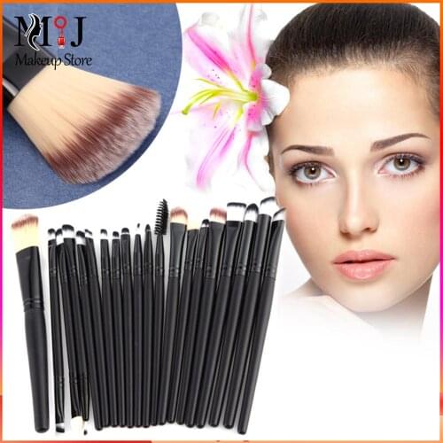Pro 20 Makeup Brushes Foundation Shadow Eyeliner Brush Kit Cosmetics Tools