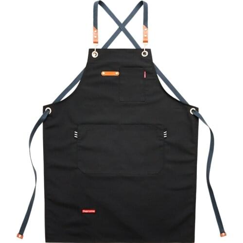 Cowboy apron Korean fashion Chinese restaurant barber floral artist men and women overalls coffee shop custom printed logo nail
