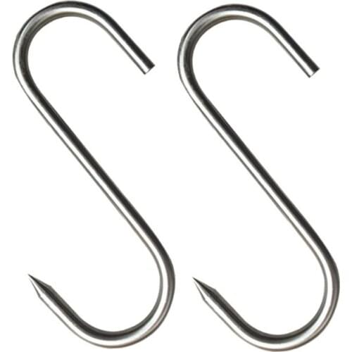 Stainless Steel Meat Hooks Hanging Hooks 20 Pcs with Sharp Tip for butcher Shop Durable Kitchen Baking Tools Practical M6CE