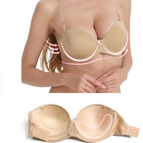 YBCG Hot Push Up Bra White Big Size Bralette Underwear Women Halter Strapless Sexy BH Wedding A B C D E F 70 75 80 85 90 95