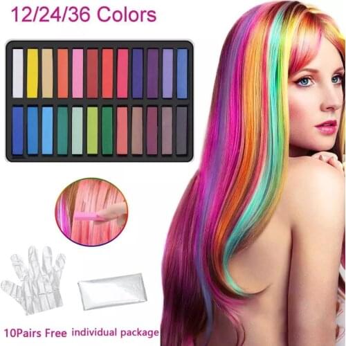 12/24/36 Color Temporary Hair Coloring Chalk Fashion Colorful Color Comb Dye Washable Cosplay Party Hairs Styling Dyeing Tool