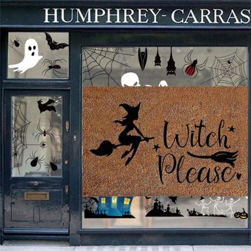 Halloween Door Stickers Welcome Home Creative Wall Door Decoration Window Decoration Наклейки На Двери Хэллоуина