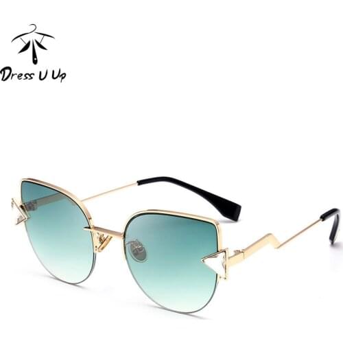 DRESSUUP Hipster Sunglasses Women Brand Designer Vintage Shades Cat Eye Gradient Sun Glasses Coating Oculos De Sol Feminino