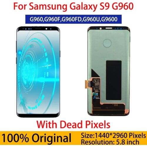 Original Super AMOLED Display for SAMSUNG Galaxy S9 G960 LCD Display Touch Screen Digitizer S9 Plus G965 Repair Parts with dot