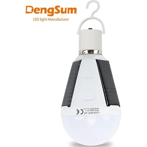 Rechargeable Led Bulb E27 LED Solar Lamp 7W 12W 85V-265V Outdoor Emergency Solar Powered Bulb travel Fishing Camping Light