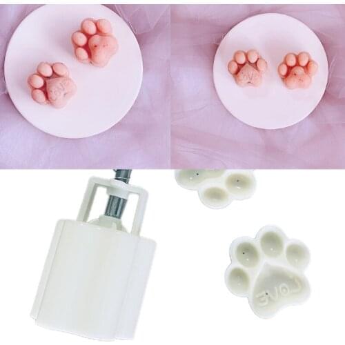 Plastic Mooncake Mold Cat Paw Stamp Press Cookie Cutter Mould DIY Baking Accessories Mid-Autumn Festival Kitchen Gadgets