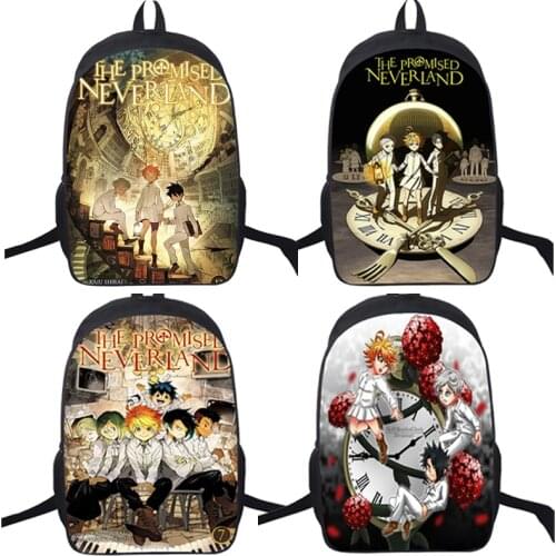The Promised Neverland Backpack Students School Backpack kids Bookbags Boys Girls Mochila Teens Knapsack School Gift bag 2021