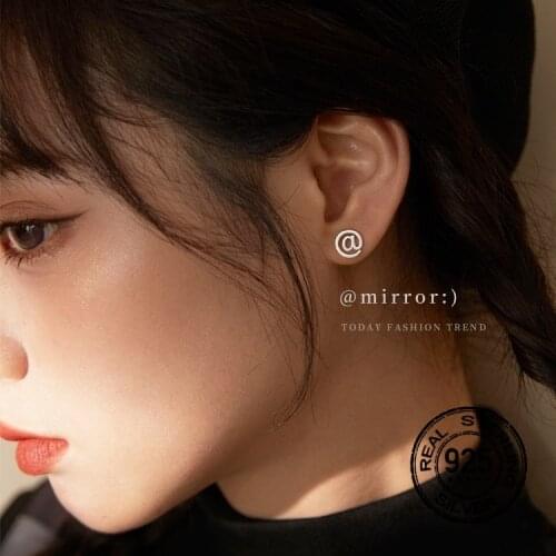 S925 Sterling Silver Earrings For Women Creative Symbol Female Creative Fashion Retro Design Party Gifts Wedding Jewelry INEFFA