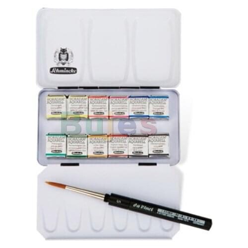 Schmincke 12/24/48 Colors Solid watercolor portable watercolor pigment set sub package solid watercolor pigment design special