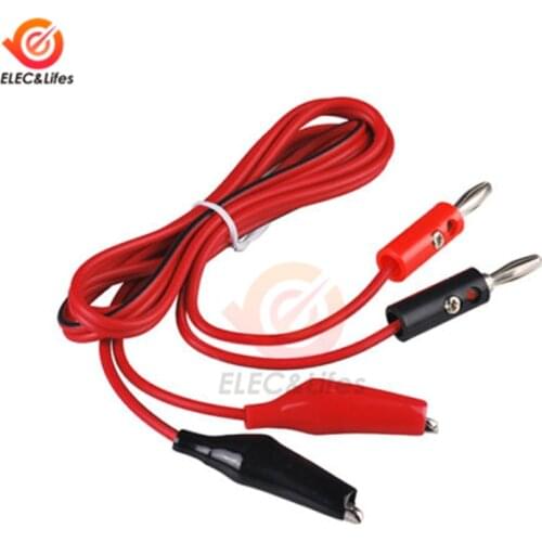 1M Alligator Cilp to AV Banana Plug Test Cable Lead Connector 35mm Dual Tester Probe Crocodile Clip for Multimeter test leads