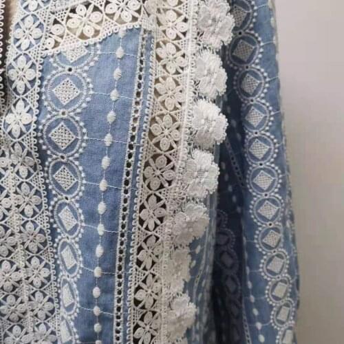 2021 Spring Summer Women Blouse long Sleeve Shirt O-Neck Embroidered Hollow Lace-up Tops with Belt Pullover Women Outfit