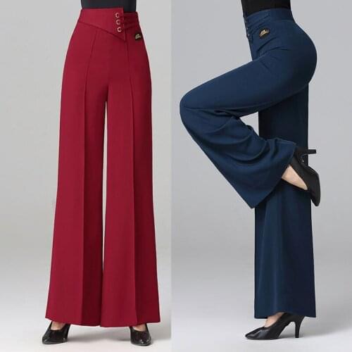 Latin Dance Pants For Women High Waist Loose Trousers Dance Clothing Professional Ballroom Pants Performance Dancewear DL6081
