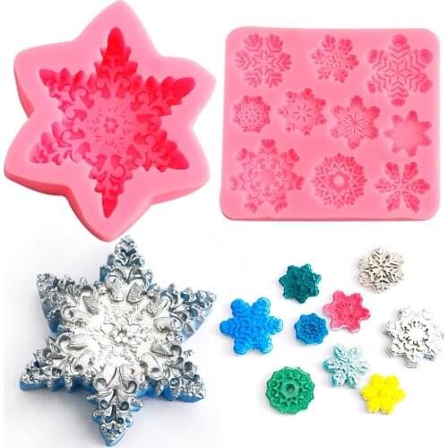 1pcs 3D Craft snowflake Silicone Mold Craft Chocolate Candy Resin Clay Mold Cake Decorating Tools Kitchen Pastry Baking Tools