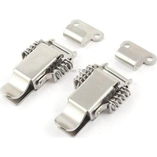 2 Set Aviation Toolbox Silver Tone Metal Draw Toggle Latch Catches 73mm