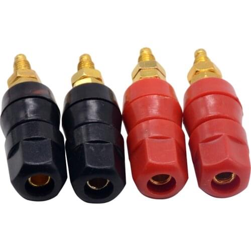 2PCS 4mm Terminals Red Black Connector Amplifier Terminal Binding Post Banana Speaker Plug Jack Adapter Socket