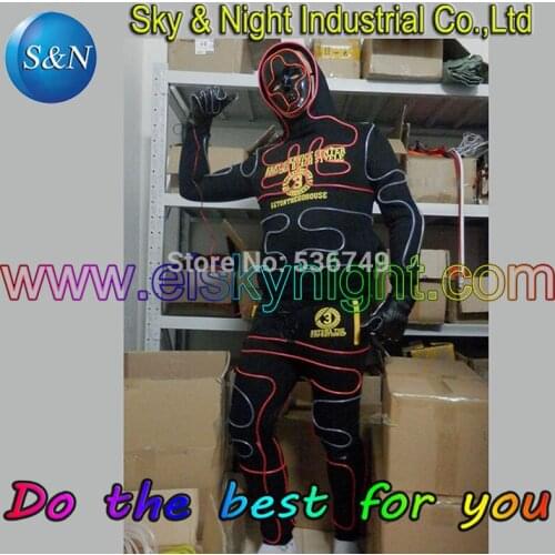 2017 New LED Costumes, LED robot suit. EL Wire costumes, EL Wire clothing, All sew with Hands