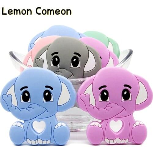 5/10Pcs Silicone Baby Cartoon Elephant Silicone Teether Food Grade Rodent Baby Teething Toys Chewable Animal Shape Nursing Gift