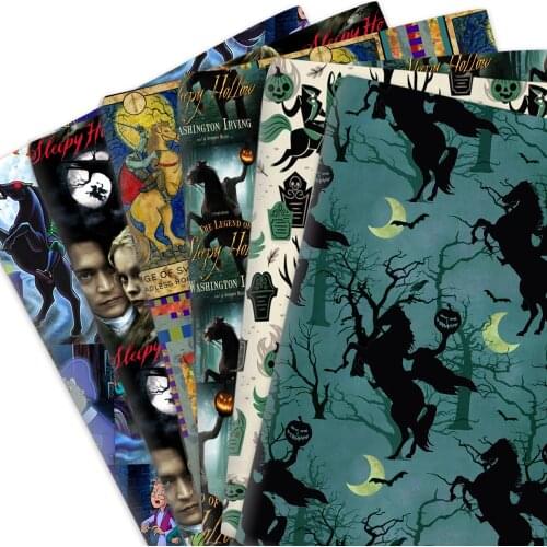 50*145cm Halloween Movie Hollow100% Pure/ Polyester Cotton /Stretch Material Patchwork Sewing Fabrics Quilt Needlework DIY Cloth