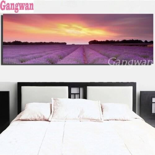 5d home decoration diamond painting full drill square round diamond embroidery Lavender Sunset Scenery cross stitch mosaic large