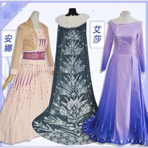 Anime women Christmas Carnaval 2020 Anna Elsa Cosplay Costume elsa dress transform purple blue formal dresses all versions