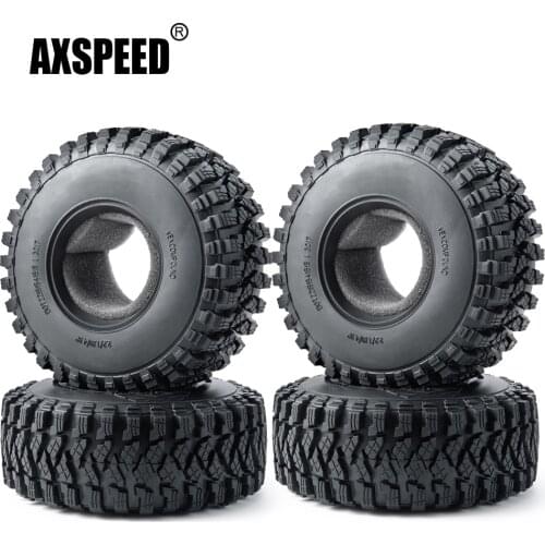 AXSPEED 125mm OD 50mm Thickness 2.2inch Beadlock Wheel Rubber Tires Tyres for Axial Wraith TRX-4 1/10 RC Crawler Car Parts