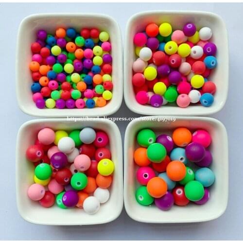 Free Shipping Mixed Matte Rubber Round Ball Acrylic Spacer Beads Charms 6 8 10 MM Pick Size For Jewelry Making AC9
