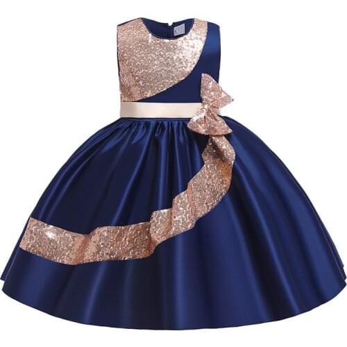 Sequined Bow Baby Girls Clothes 10 Years Children Tutu Princess Birthday Party Wedding Bridesmaid Evening Summer Dress Vestidos