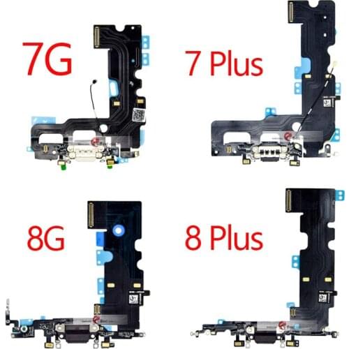 For iPhone 7G 7 8G 7Plus 8 Plus X charging port docking connector headphone audio jack + microphone cord replacement qualityAAA