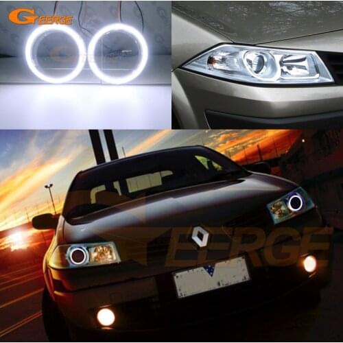 For RENAULT MEGANE 2 II 2006 2007 2008 2009 Facelift headlight Excellent Ultra bright COB led angel eyes halo ring Day Light